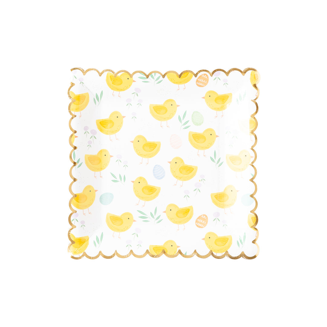 Baby Chicks Scalloped Plates 8ct, Easter Plates, Kids Easter Party, Little Chick Birthday, Barnyard Birthday, Baby Chick Baby Shower