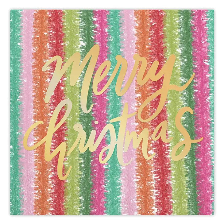 Thimblepress X Slant Foil Bev Napkins - Xmas Garland 20ct