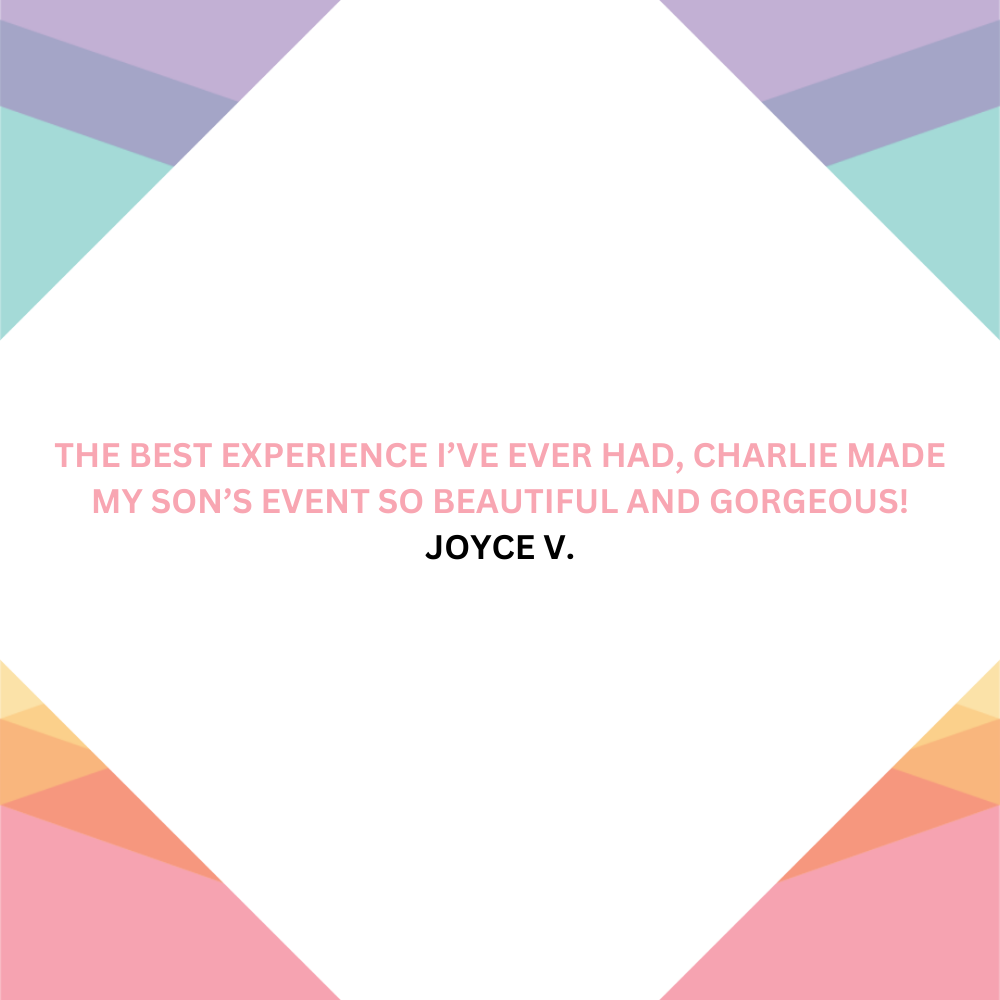 Charlie & Co Events truly brought my dream event to life! Their attention to detail and creativity were exceptional. I couldn't be happier with the services they provided. A top-notch event planni (2).png__PID:27c34391-954d-4b15-96b4-6b4440e080c5