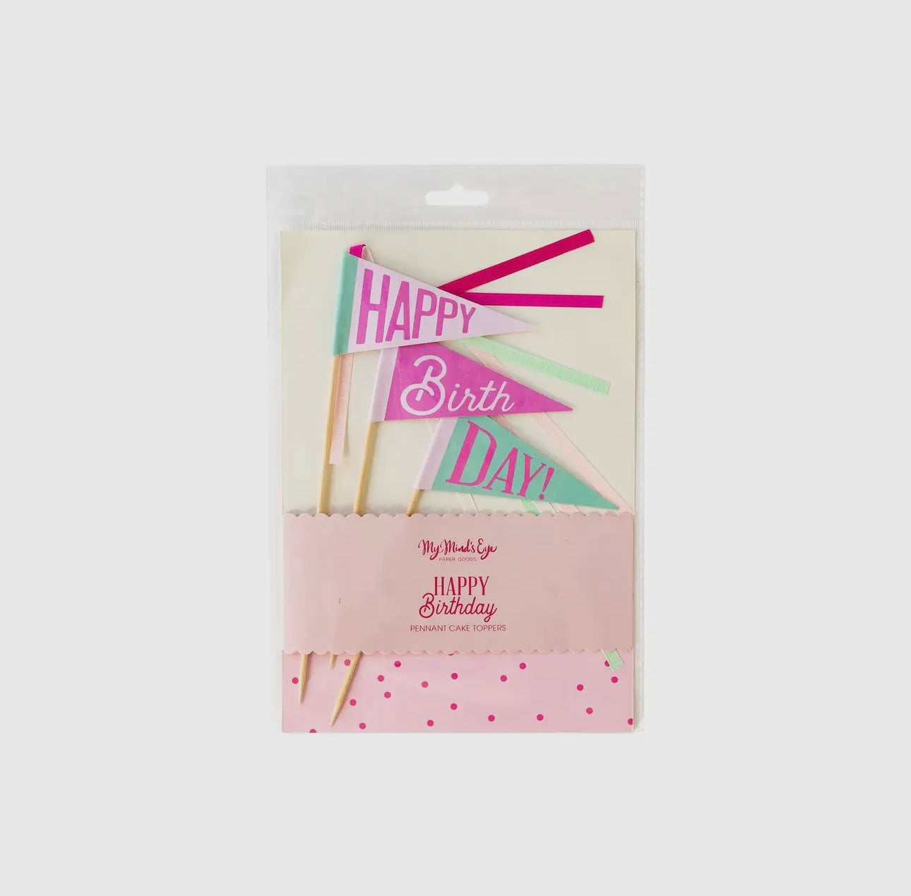 Pink Happy Birthday Cake Topper