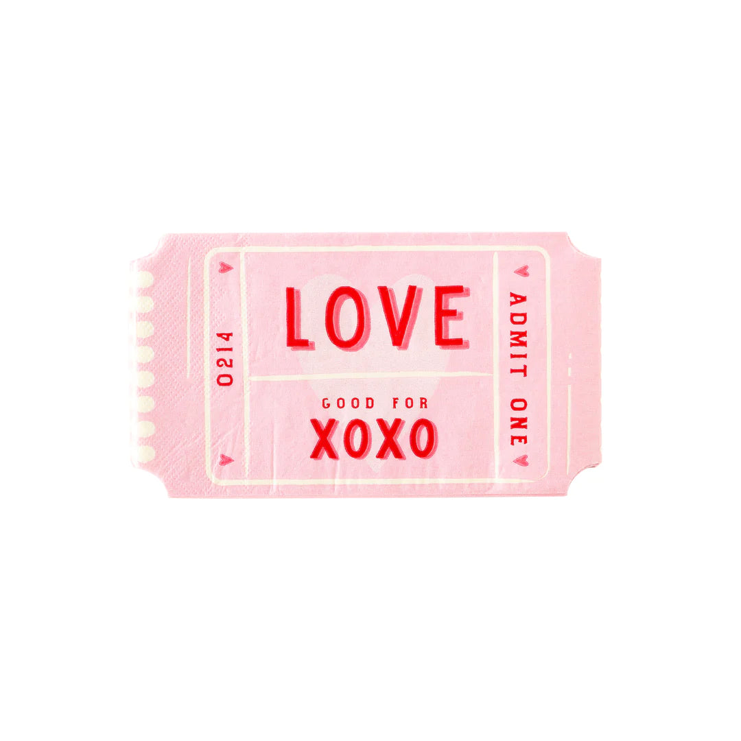 LOVE TICKET SHAPED DINNER PAPER NAPKIN
