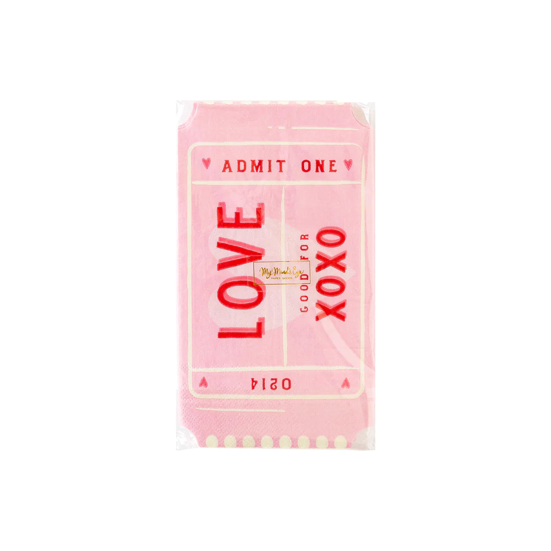 LOVE TICKET SHAPED DINNER PAPER NAPKIN