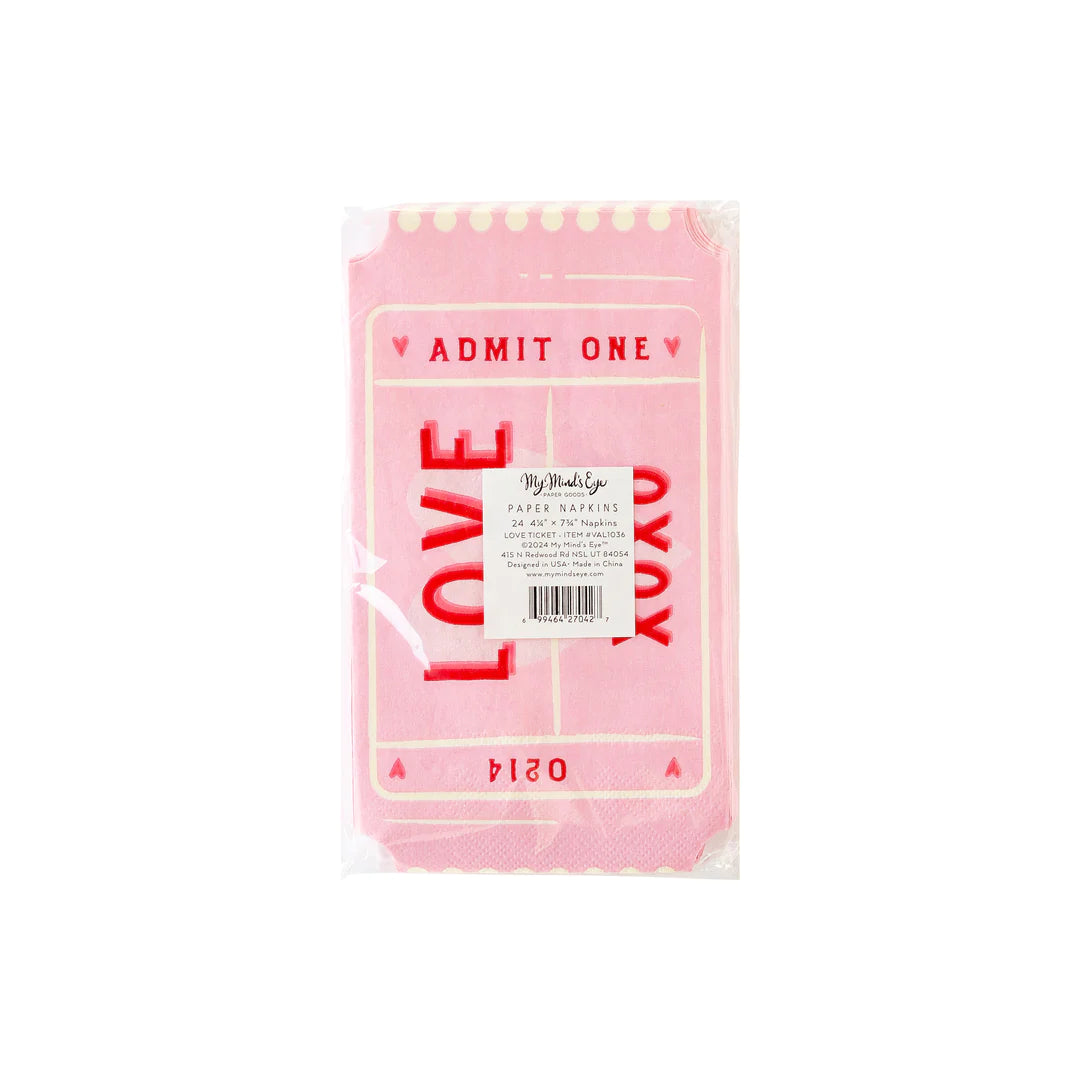 LOVE TICKET SHAPED DINNER PAPER NAPKIN