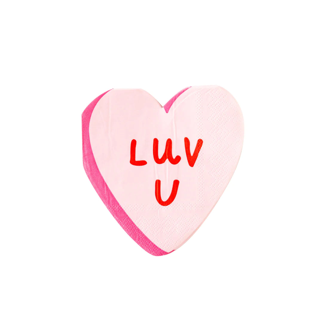 LUV U HEART SHAPED PAPER NAPKIN