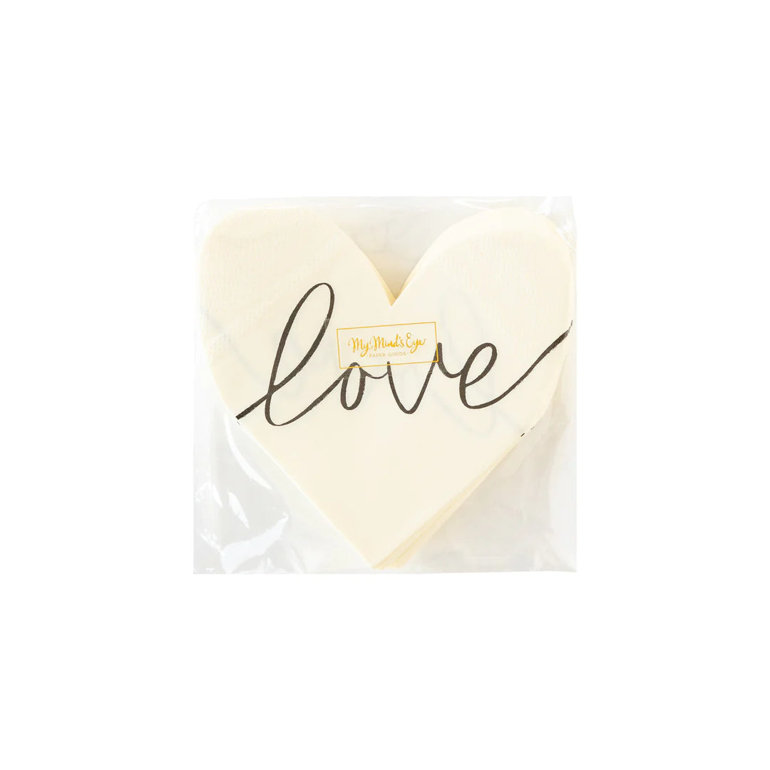 LOVE HEART SHAPED PAPER NAPKIN