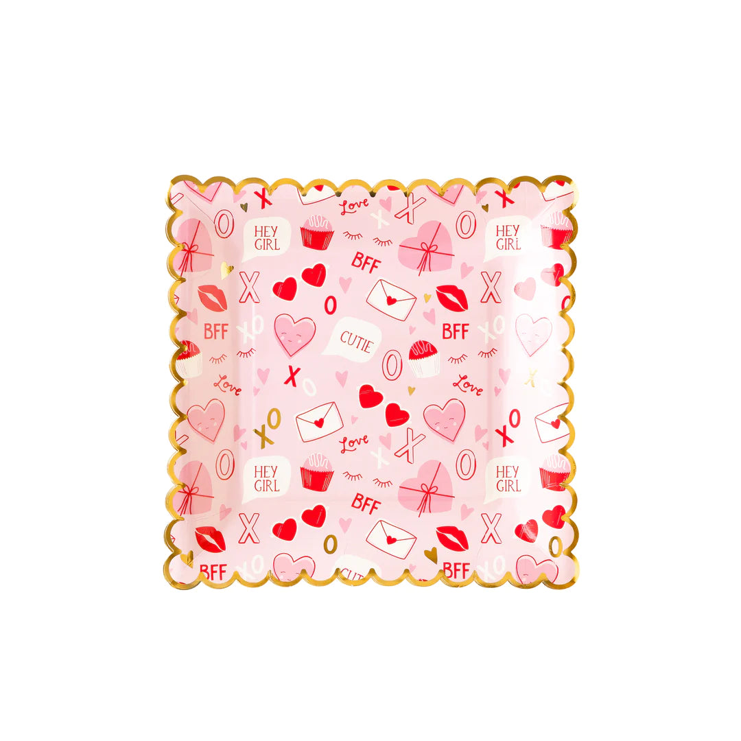 VALENTINE SCATTER SQUARE PAPER PLATE