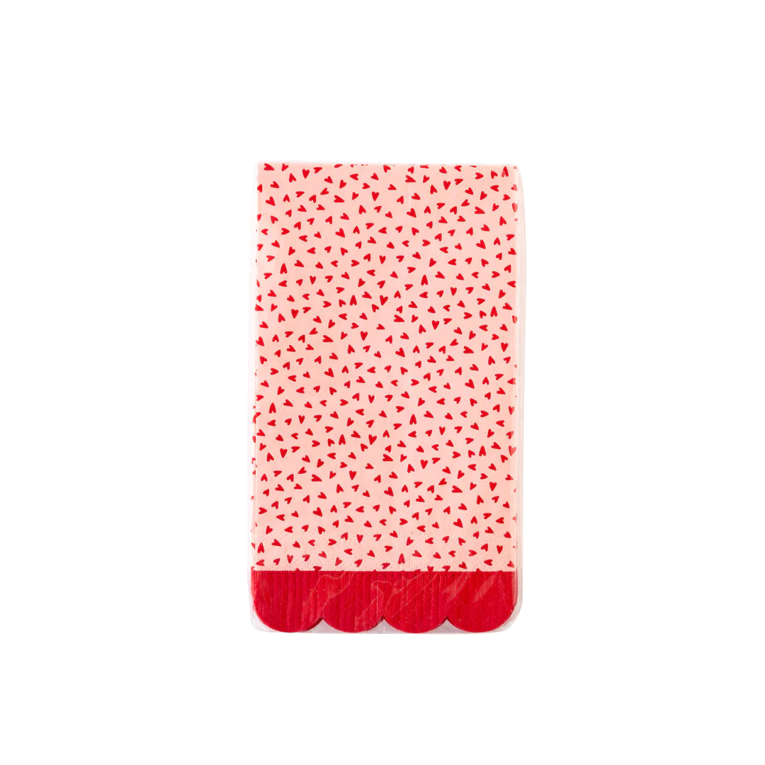 HEARTS FRINGE SCALLOP GUEST TOWEL