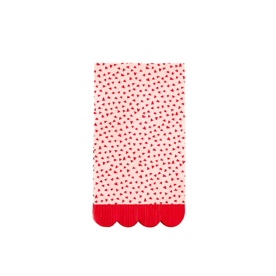HEARTS FRINGE SCALLOP GUEST TOWEL