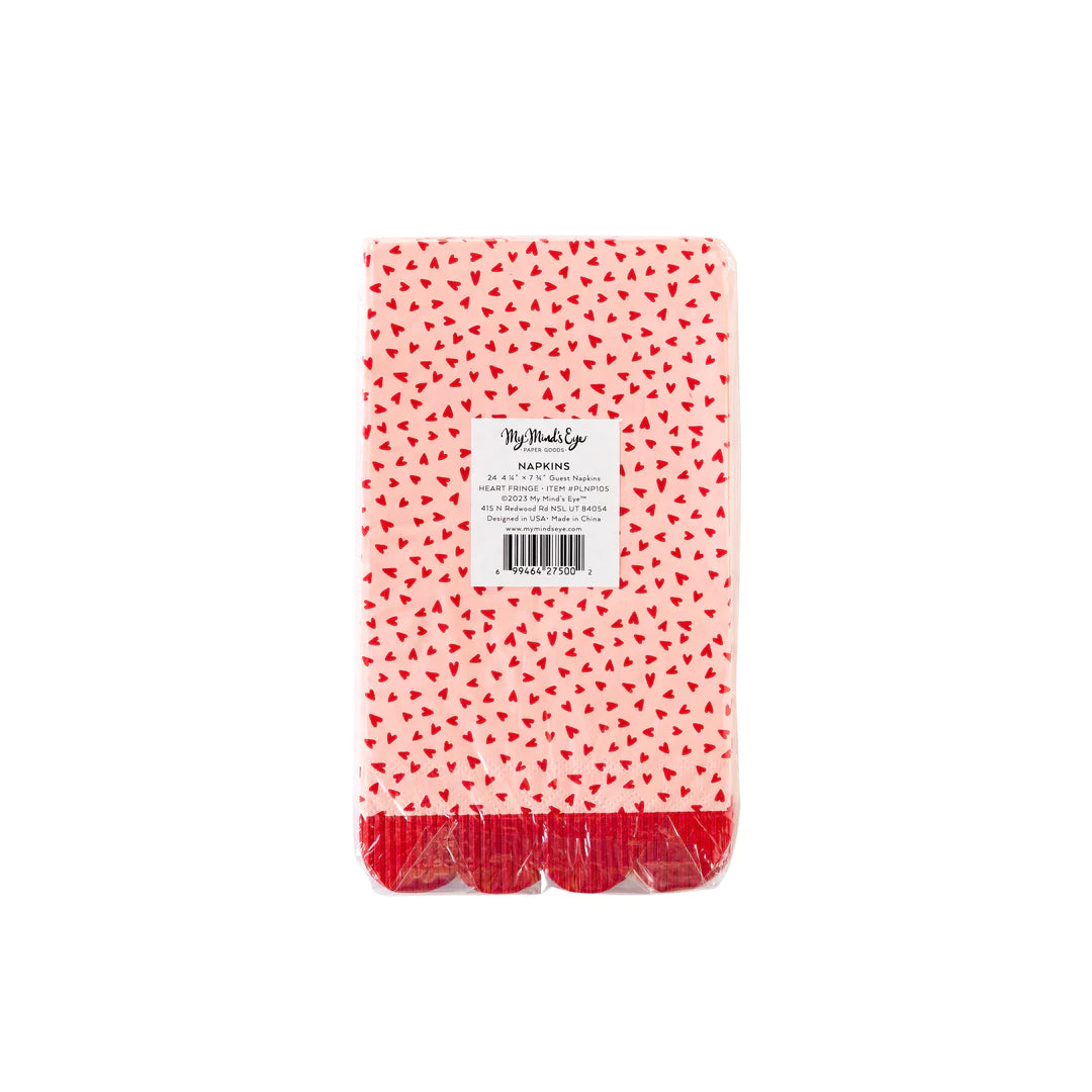 HEARTS FRINGE SCALLOP GUEST TOWEL