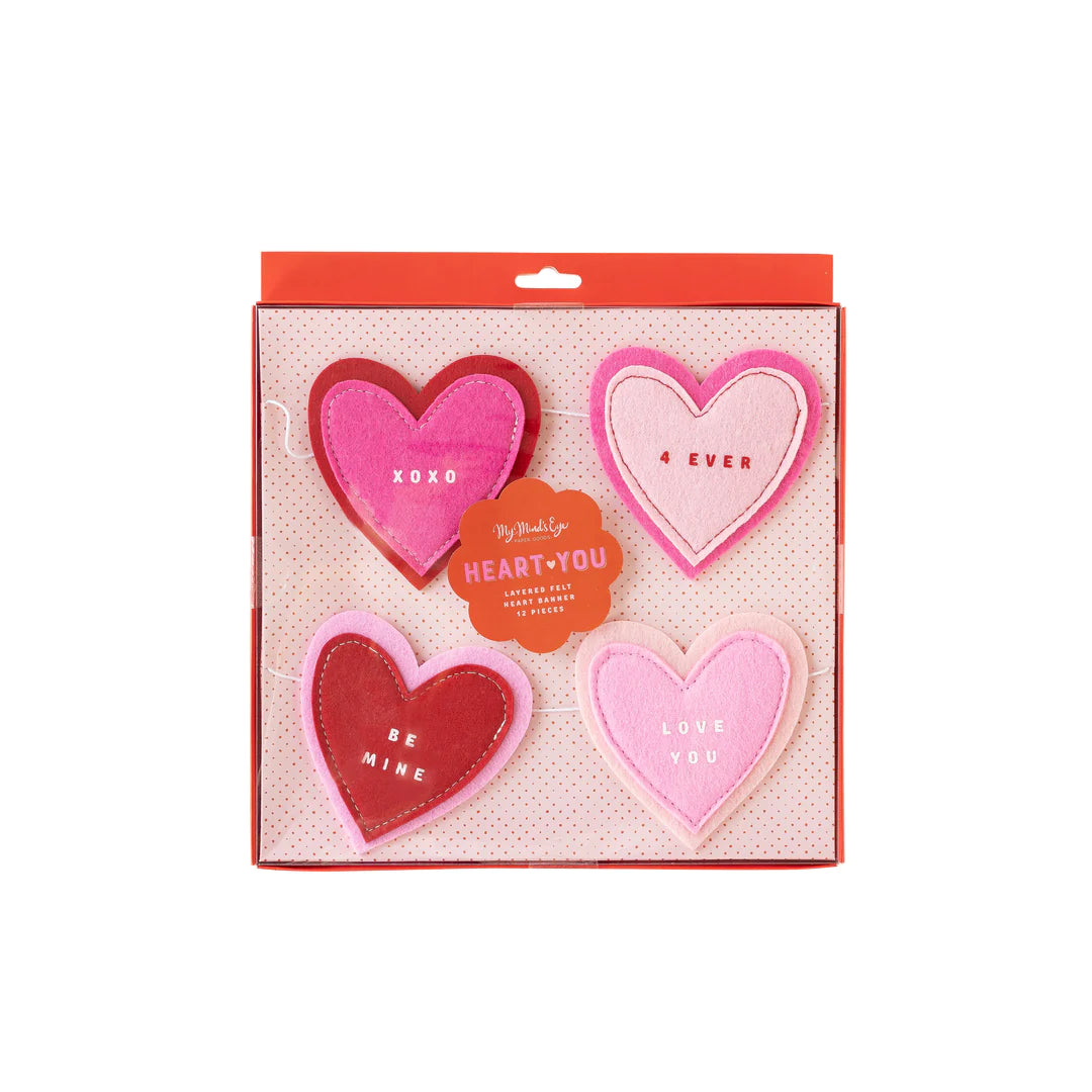 FELT HEART BANNER SET