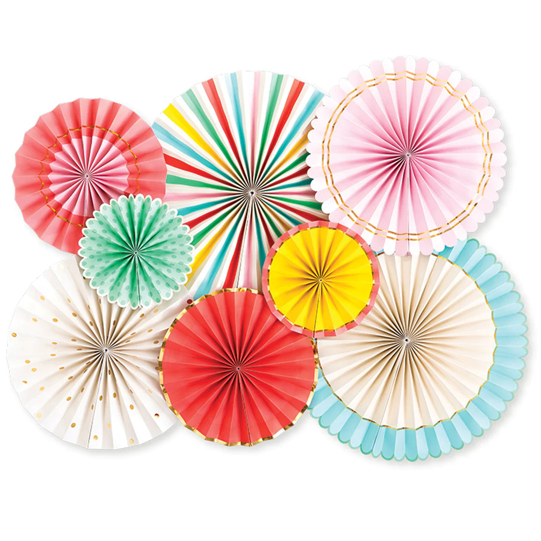 HIP HIP HOORAY PARTY FANS SET