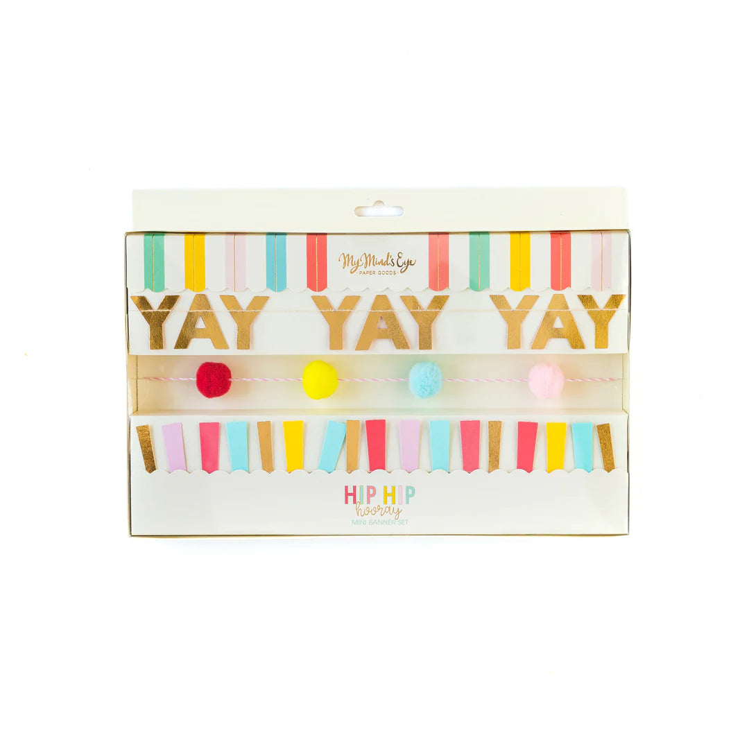 HIP HIP HOORAY MINI BANNER SET