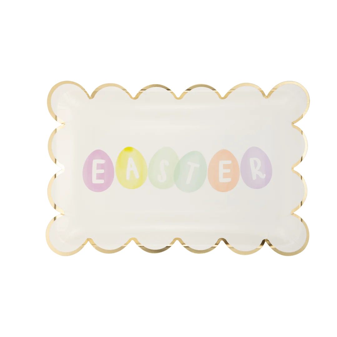 EASTER EGGS SCALLOP PAPER PLATE