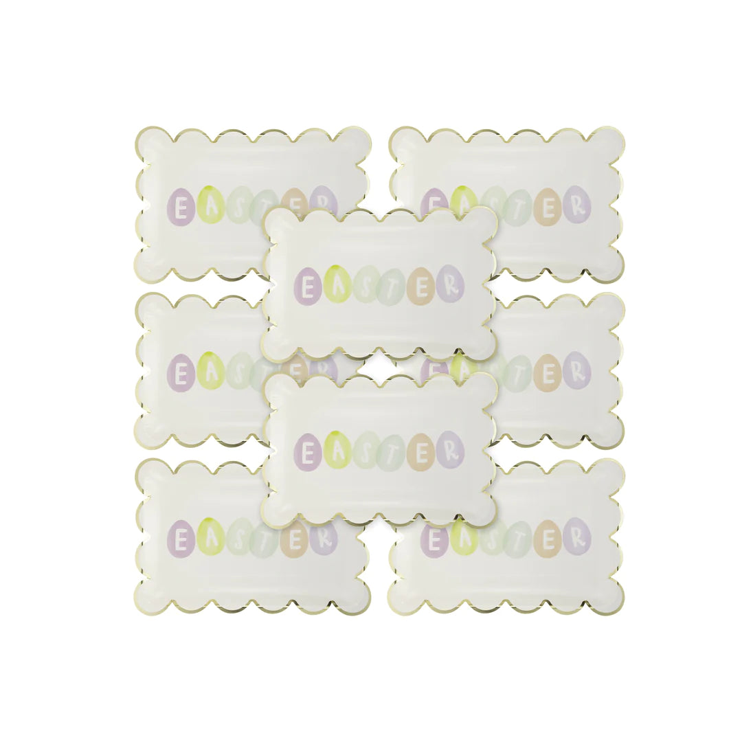 EASTER EGGS SCALLOP PAPER PLATE