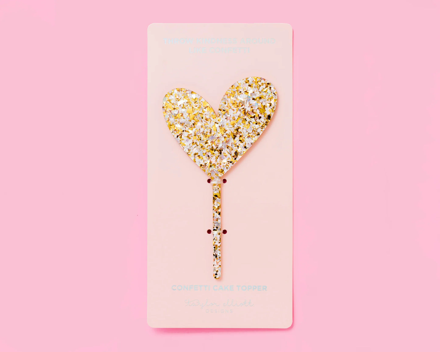 Heart Pearl Confetti Cake Topper - Heart