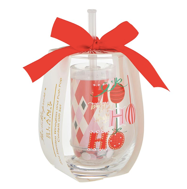 Wineglass & Popper Gift Set - Christmas is Everything Hohoho
