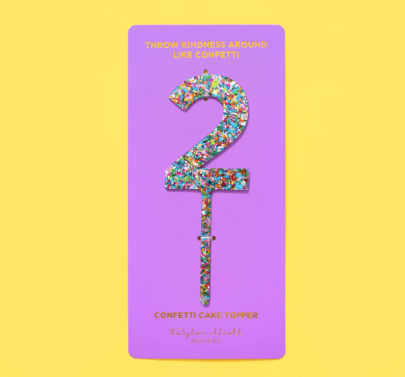 Colorful Confetti Cake Topper Numbers 0-9
