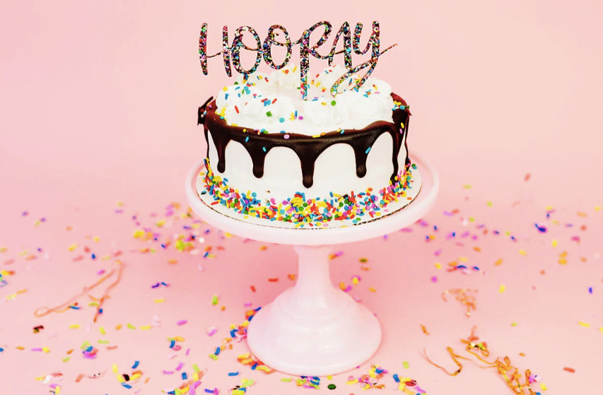 Hooray Colorful Cake Topper