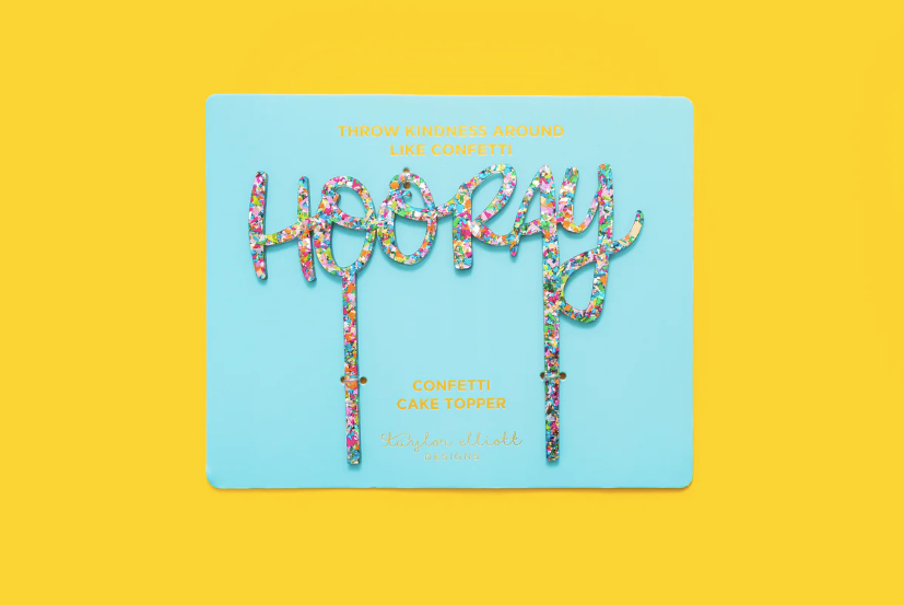 Hooray Colorful Cake Topper