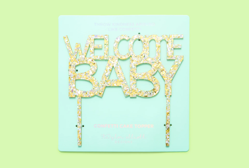 Welcome Baby Pearl Cake Topper
