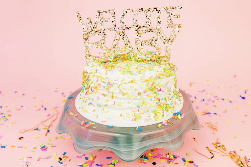 Welcome Baby Pearl Cake Topper