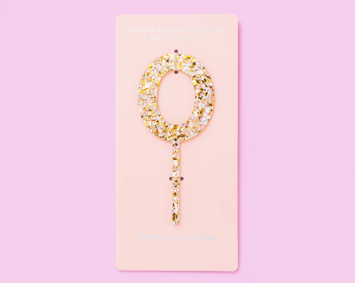 Pearl Confetti Cake Topper Numbers (0-9)