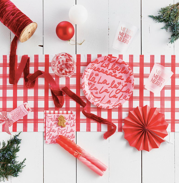 Fabric Table Runner - Gingham Red
