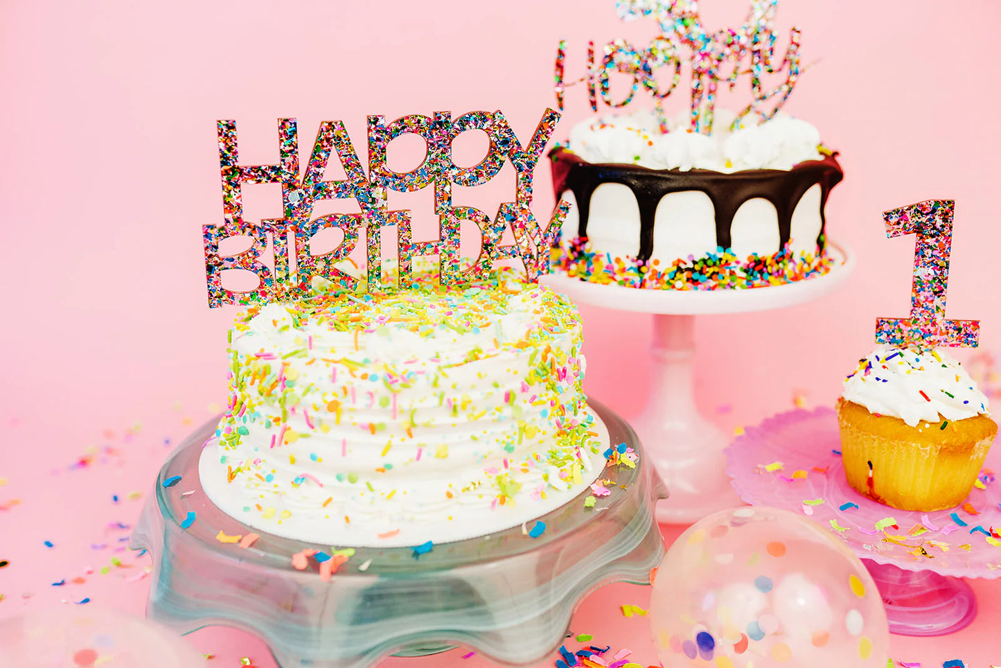 Happy Birthday Colorful Cake Topper