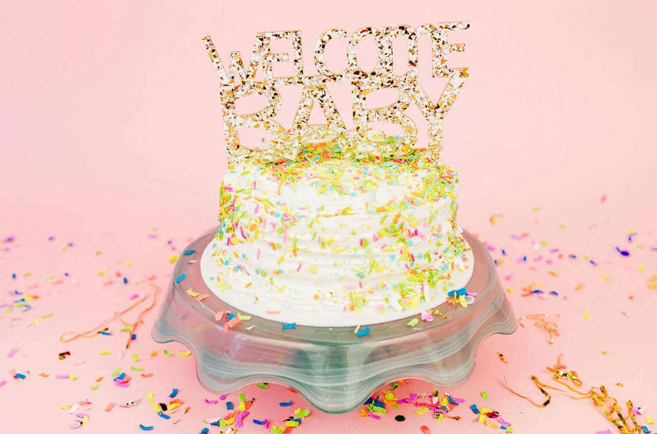 Welcome Baby Pearl Cake Topper