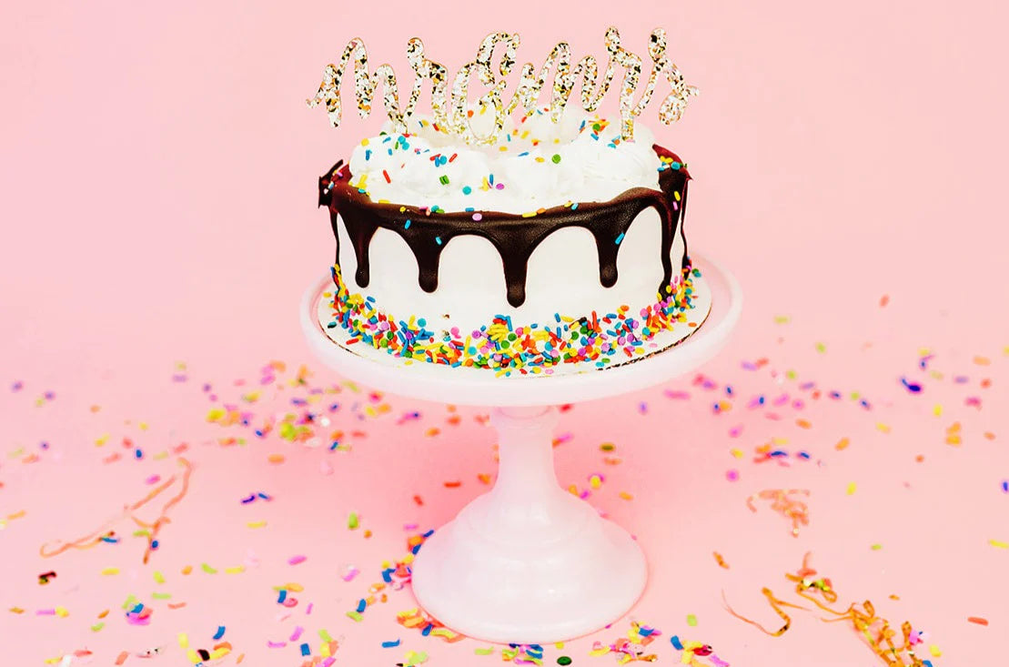 Mr & Mrs Pearl Cake Topper