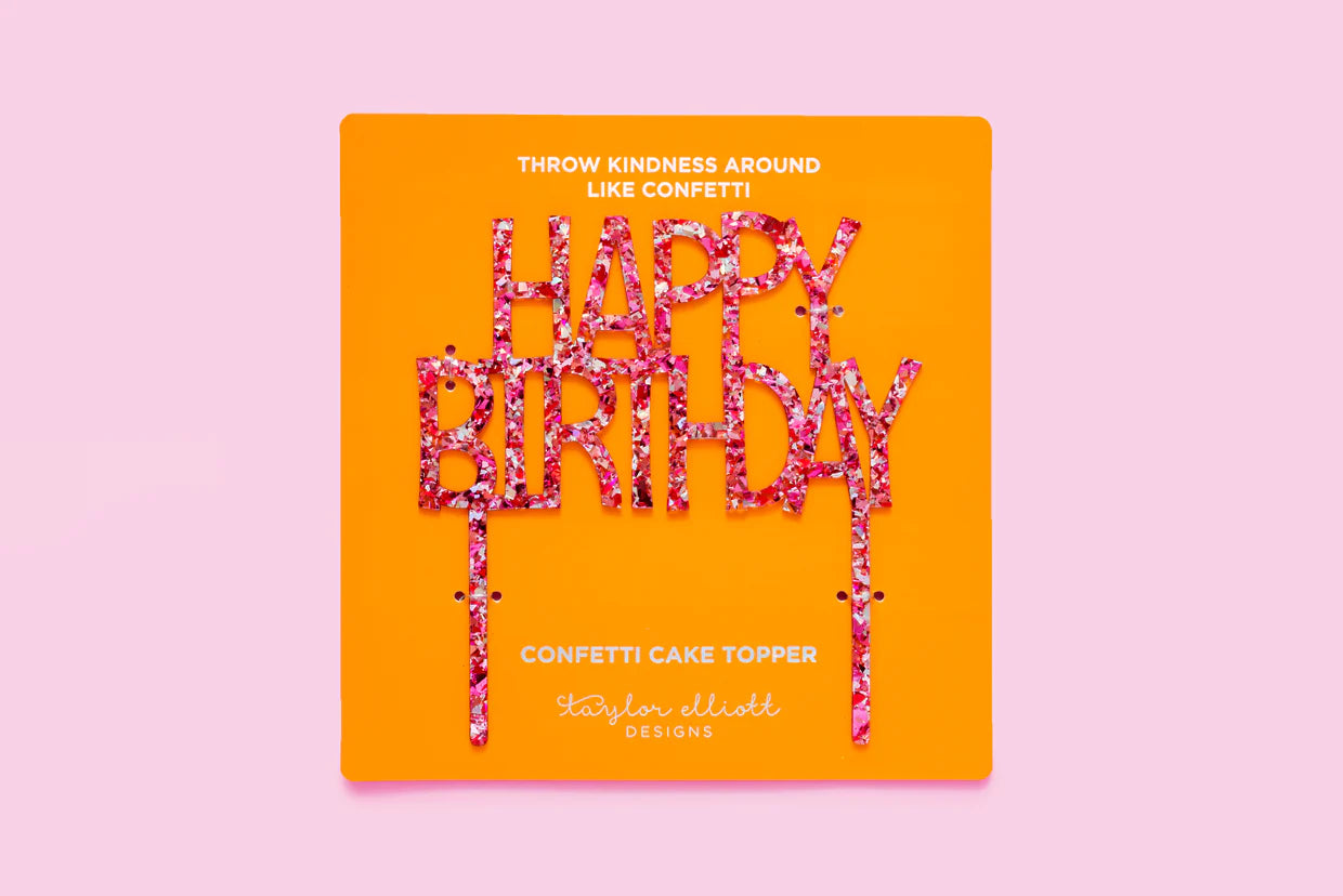 Happy Birthday Pink Cake Topper