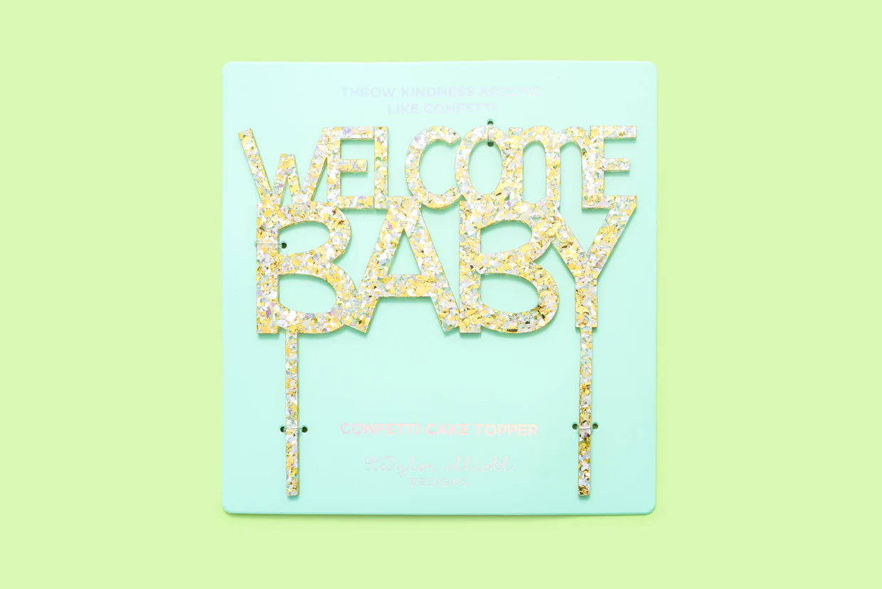 Welcome Baby Pearl Cake Topper