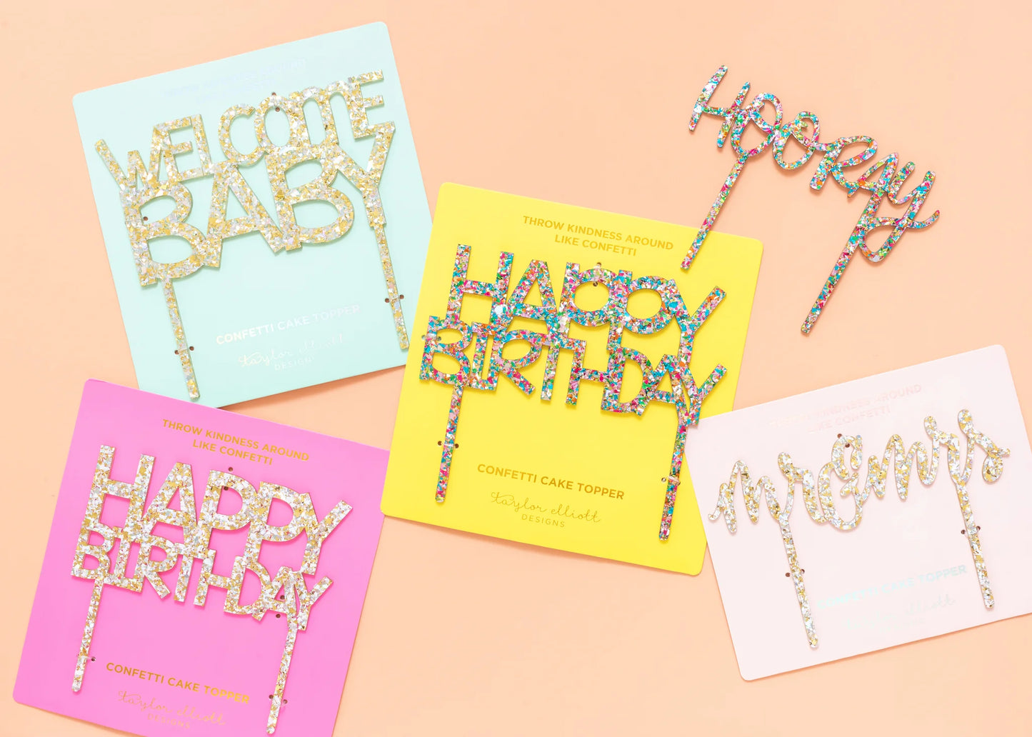 Happy Birthday Colorful Cake Topper