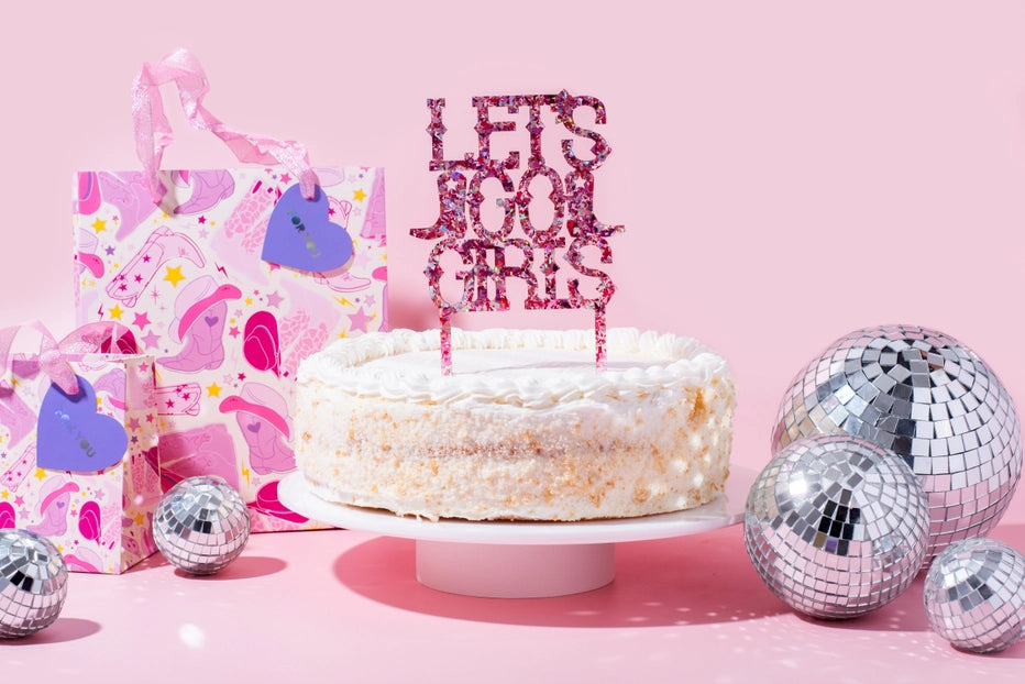 Let's Go Girls Pink Cake Topper