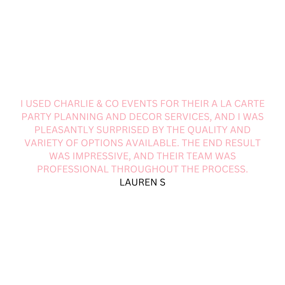 Charlie & Co Events truly brought my dream event to life! Their attention to detail and creativity were exceptional. I couldn't be happier with the services they provided. A top-notch event planni (4).png__PID:c9b91b57-43da-42e5-933a-dafb599d4dc7